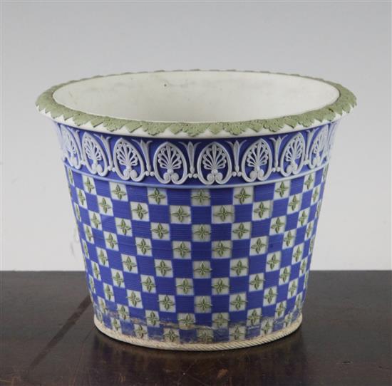 A Wedgwood Diceware three colour jasper cache pot, 19th century, 10.5cm.